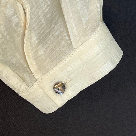 Zeus + Dione silk women’s embroidered long sleeves button front shirt blouse - Picture 6 of 8